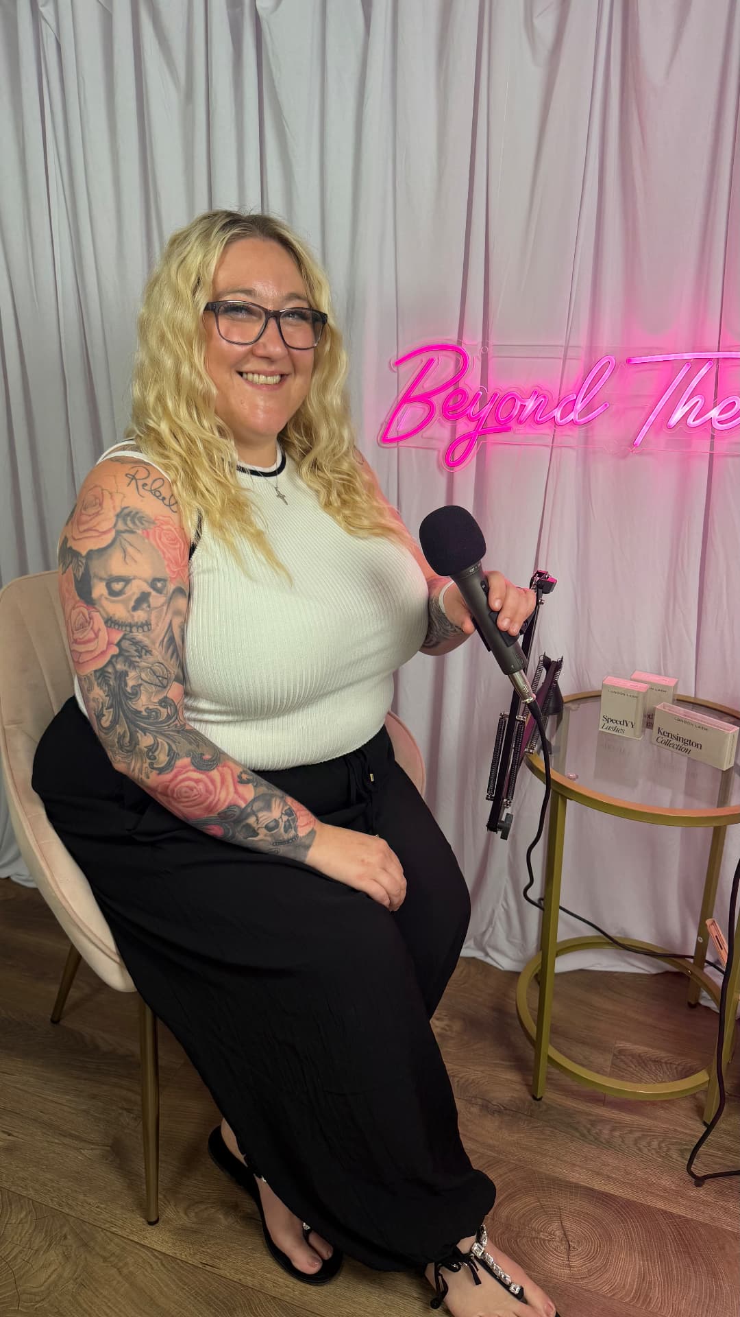 Gemma Dwyer recording a podcast interview
